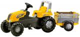ROLLY TOYS Traktor šlapací s vlekem zelený Junior s Farm vlečkou - žlutý
