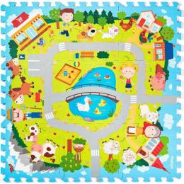 Měkké bloky Vesnice 30x30cm dětské pěnové soft puzzle set 9ks koberec na zem - zvětšit obrázek