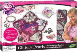 Třpytivé perly kreativní set na výrobu náramků dětská bižuterie - zvětšit obrázek