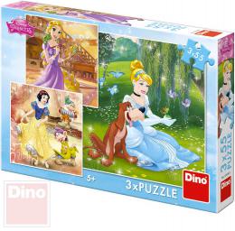 DINO Puzzle 3x55 dílkù Princezny 18x18cm skládaèka 3v1 v krabici