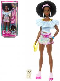 MATTEL BRB Barbie Deluxe panenka trendy bruslaka set s pejskem a doplky