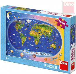 DINO Puzzle XL 300 dílkù Mapa svìta dìtská 47x33cm skládaèka v krabici