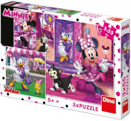 DINO Puzzle 3x55 dílkù Disney Den s Minnie Mouse skládaèka 18x18cm 3v1