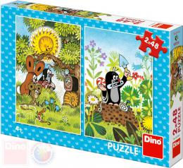 DINO Puzzle Krtek a pøátelé (Krteèek) 18x26cm skládaèka 2x48 dílkù