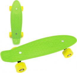 Skateboard dìtský pennyboard zelený 43cm plastové osy žlutá kola