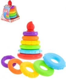 Baby pyramida barevná navlékací s 5 kroužky 20cm plast