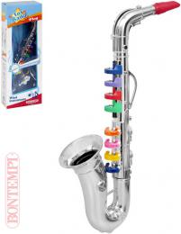 BONTEMPI Saxofon dtsk stbrn 8 klapek plast *HUDEBN NSTROJE*
