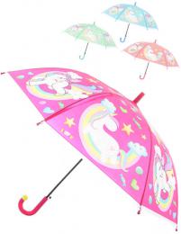Deštník dìtský jednorožci vystøelovací 84x66cm pro holky 4 barvy