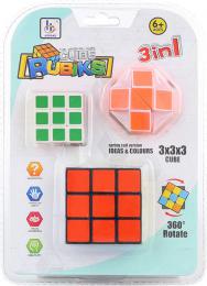 Hra skldac kostka Rubikova dtsk hlavolam 3x3 set 3ks plast
