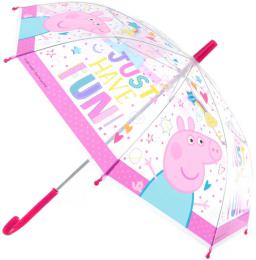 Deštník dìtský prùhledný 60x64cm manuální prasátko Peppa Pig