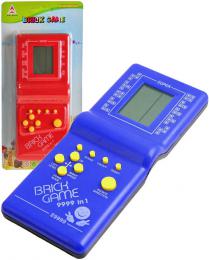 Hra retro digitální Brick Game Tetris na baterie na kartì 4 barvy plast Zvuk