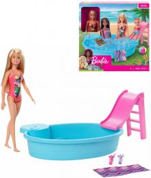 MATTEL BRB Panenka Barbie set s bazénem a doplòky v krabici