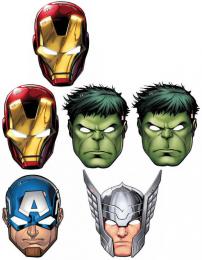 KARNEVAL Maska Avengers 23cm set 6ks *KARNEVALOV DOPLNK*