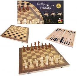 DØEVO Hra šachy dáma backgamon 3v1 *SPOLEÈENSKÉ HRY*