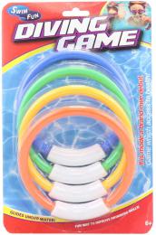 Kroužky barevné do vody na potápìní set 4ks na kartì plast