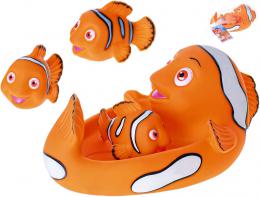 Ryba 20cm + 3 rybièky Mini Club baby sada do vany na koupání pro miminko