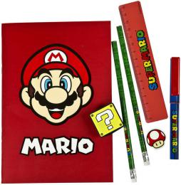 koln poteby Super Mario 7ks set s blokem A5 v plastovm pouzde