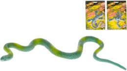 Zvíøátko plastové mìkké natahovací 9cm had / žába / ještìrka 3 druhy na kartì