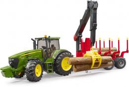 BRUDER 03054 (3054) Set traktor John Deere 7930 + pøepravník na døevo s kládami