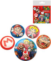 Odznaky kulat Super Mario 2,5-4cm set 4ks