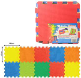 Baby puzzle pìnové soft barevné set 10ks mìkké bloky 32x32cm na zem