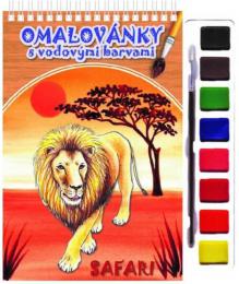 AKIM Omalovánky set s barvami a štìtcem Zvíøátka Safari