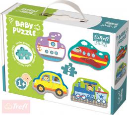 TREFL Baby puzzle Dopravní prostøedky velké dílky 4v1 set 8 dílkù pro miminko