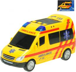 Auto ambulance 18cm sanitka na baterie na setrvaèník Svìtlo Zvuk v krabici