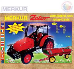 MERKUR Zetor zkladn set traktor + vlek 646 dlk *KOVOV STAVEBNICE*