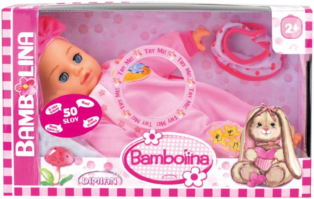 Panenka Bambolina Bebe 34cm miminko mluví 50 slov CZ na baterie Zvuk - zvìtšit obrázek
