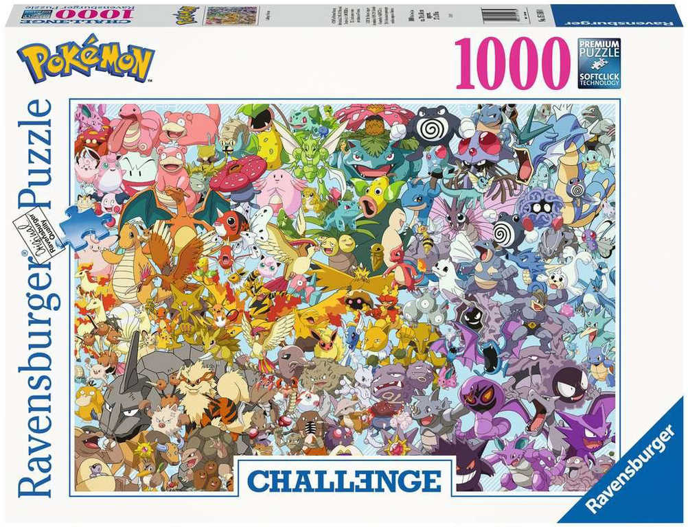 RAVENSBURGER PUZZLE Challenge Pokémon 1000 dílkù 70x50cm skládaèka - zvìtšit obrázek
