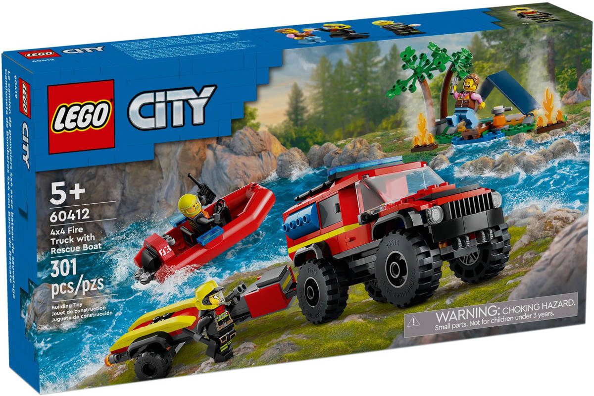 LEGO CITY Auto hasièský vùz 4x4 a záchranný èlun 60412 STAVEBNICE - zvìtšit obrázek