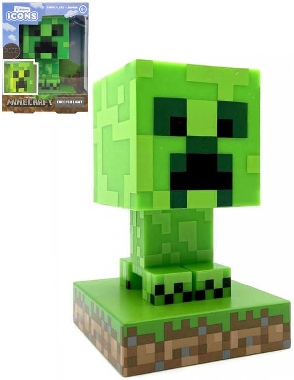 Stolní lampièka Minecraft Creeper Icon Light 10cm na baterie zelené LED Svìtlo - zvìtšit obrázek