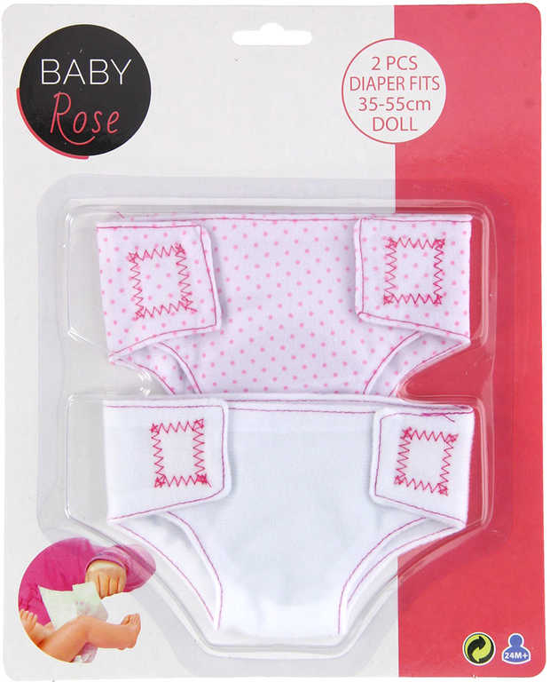 Baby Rose plenkové kalhotky látkové pro panenku miminko set 2ks na kartì - zvìtšit obrázek