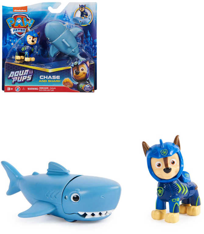 SPIN MASTER Tlapková Patrola Aqua Pups set figurka Chase + žralok - zvìtšit obrázek