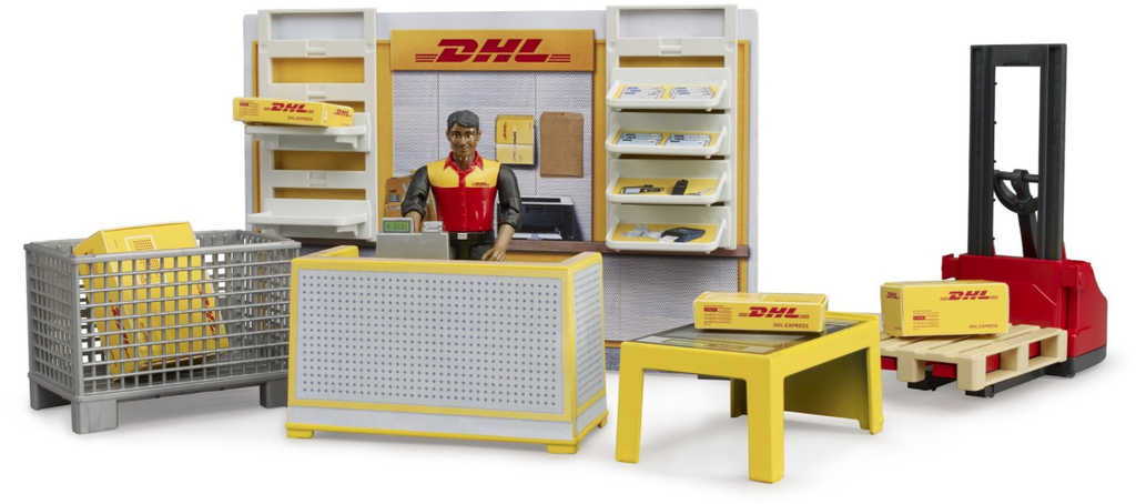 BRUDER 62251 DHL Shop set s figurkou a paletovým vozíkem - zvìtšit obrázek