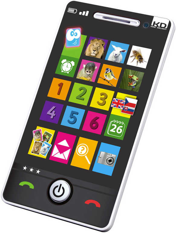 Smartphone telefon dìtský dotykový 4 hry nauèný na baterie CZ/SK/AJ Zvuk - zvìtšit obrázek