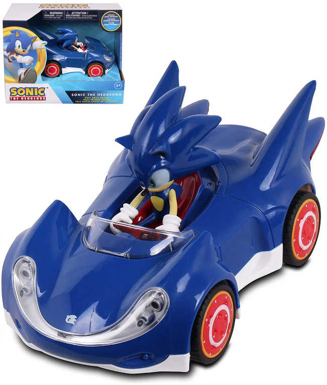 Závodní autíèko modré 14cm set s figurkou ježek Sonic zpìtný chod plast - zvìtšit obrázek