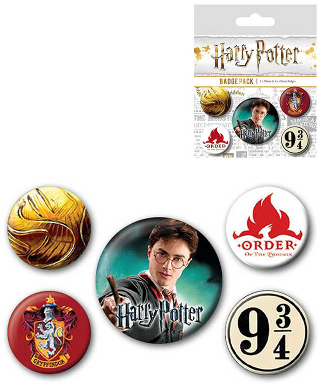 Odznaky kulaté Harry Potter Nebelvír 2,5-4cm set 4ks - zvìtšit obrázek