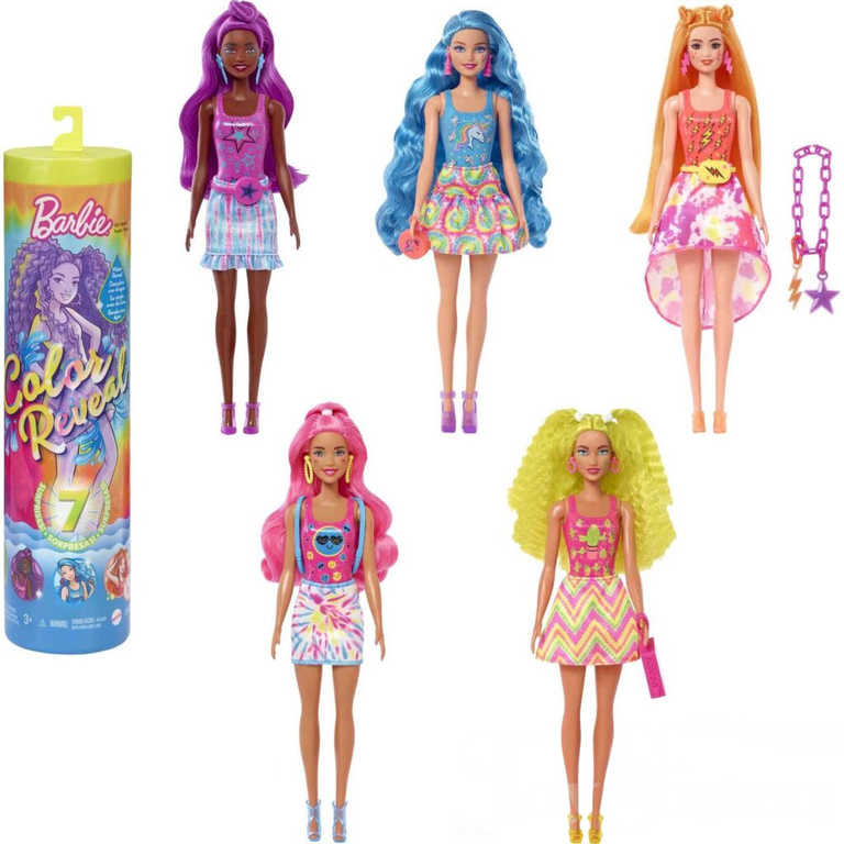 MATTEL BRB Panenka Barbie Color Reveal neonová batika 7 pøekvapení - zvìtšit obrázek