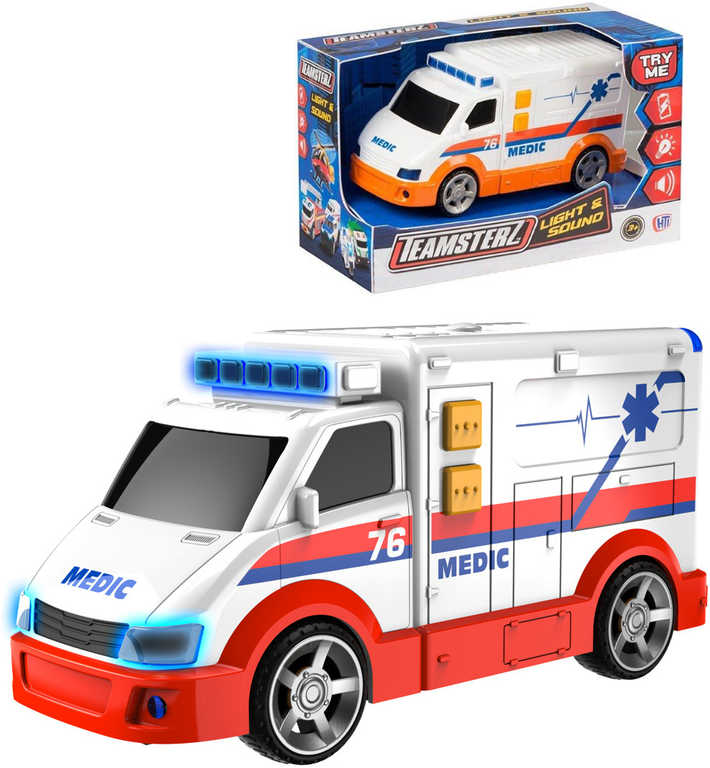 Teamsterz autíèko sanitka bílá ambulance 15cm na baterie Svìtlo Zvuk v krabici - zvìtšit obrázek