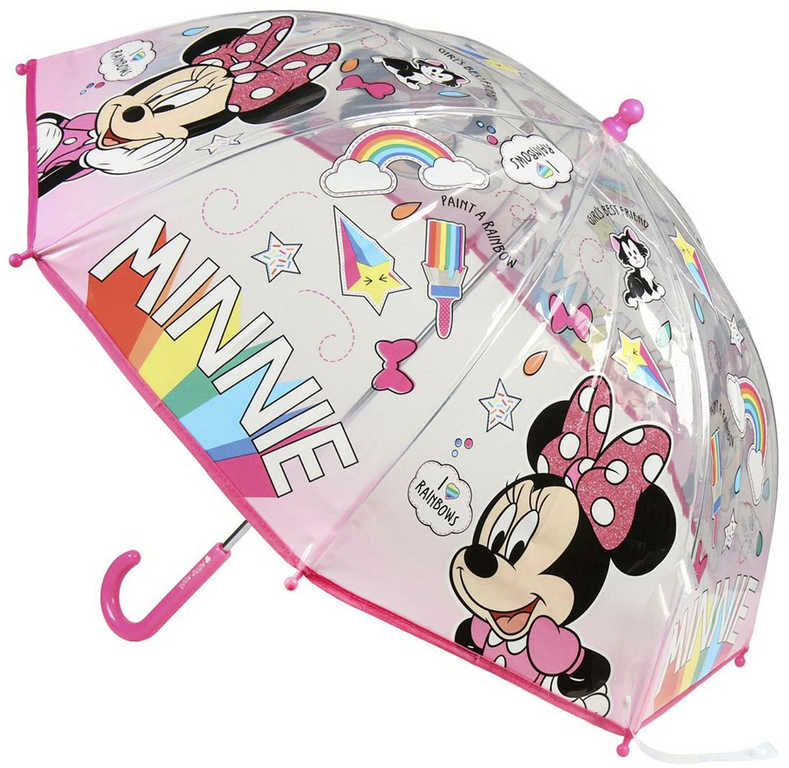 Deštník dìtský Disney Minnie Mouse transparentní manuální 45x71cm - zvìtšit obrázek