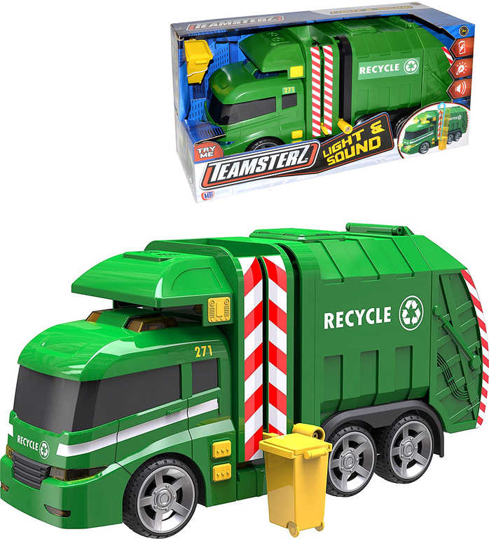 Teamsterz auto funkèní zelené popeláøi 40cm set s popelnicí na baterie Svìtlo Zvuk - zvìtšit obrázek