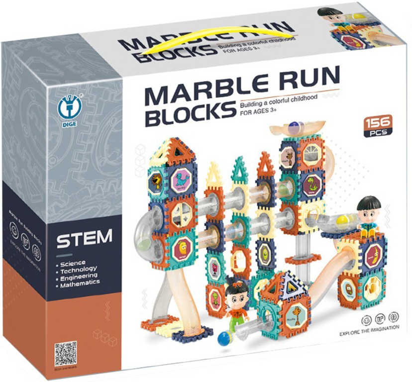 Kulièkodráha Marble Run Blocks 2D/3D stavebnice 156 dílkù v krabici - zvìtšit obrázek