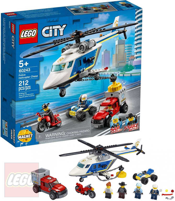 LEGO CITY Pronásledování s policejní helikoptérou 60243 STAVEBNICE - zvìtšit obrázek