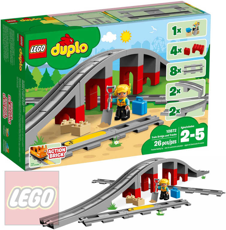 LEGO DUPLO Doplòky k vláèku most a koleje 10872 STAVEBNICE - zvìtšit obrázek